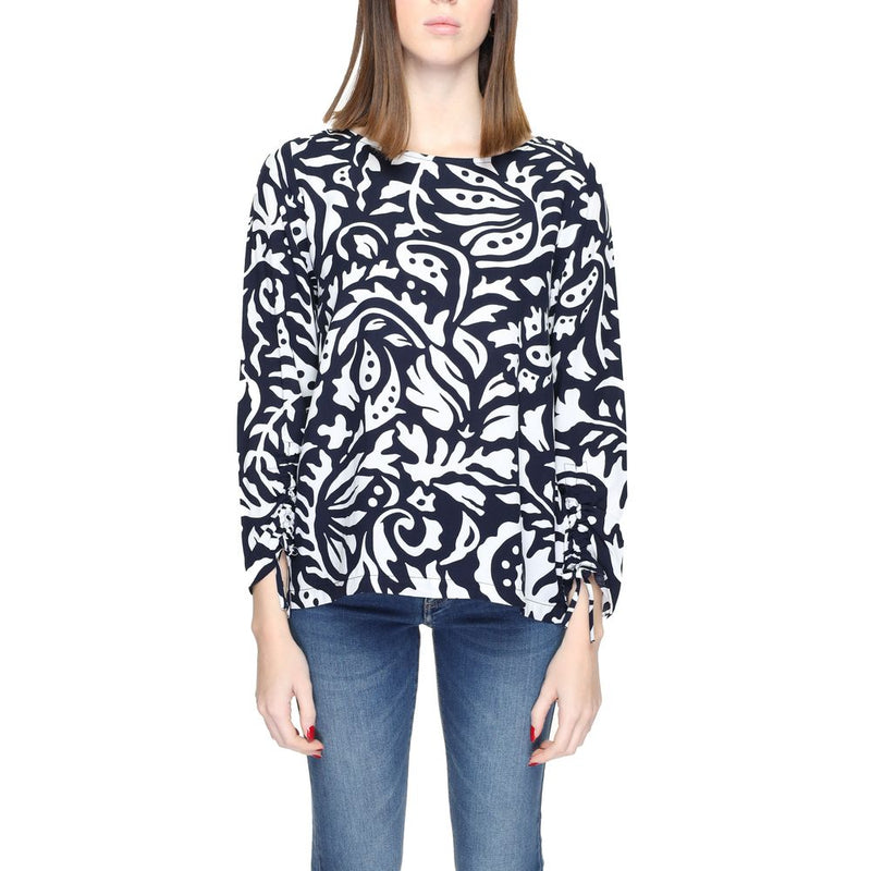 Street One Blue Viscose Blouse - Elegant Floral Design