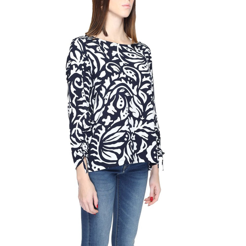 Street One Blue Viscose Blouse - Elegant Floral Design