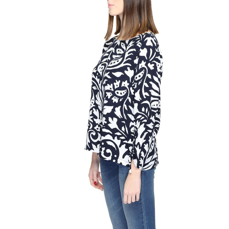 Street One Blue Viscose Blouse - Elegant Floral Design