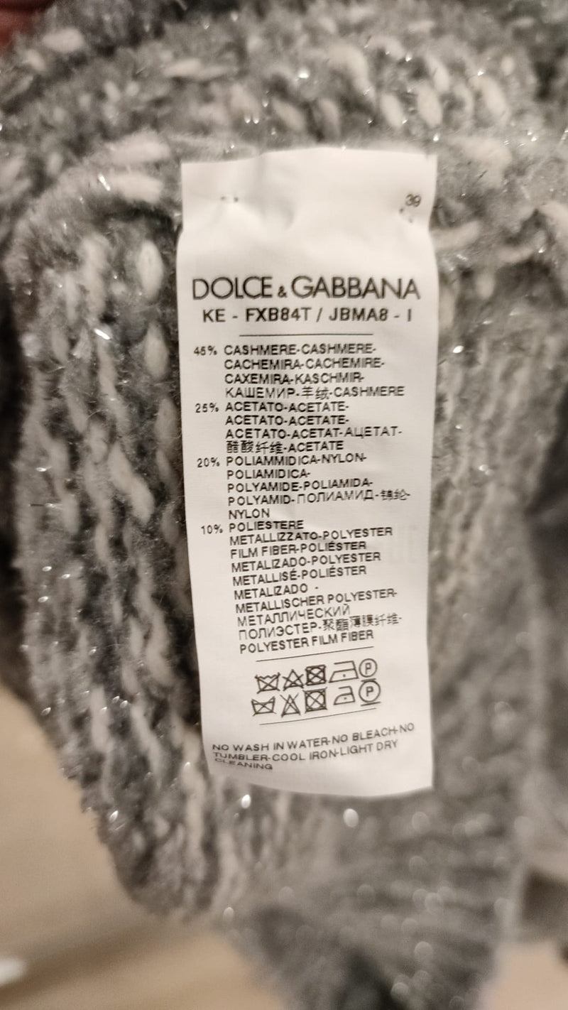 Pull en cachemire gris Dolce & Gabbana à col roulé