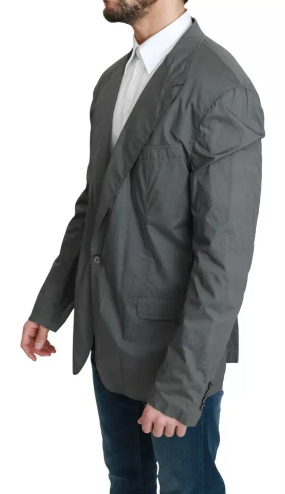 Dolce &amp; Gabbana grijze, katoenen, enkelbrede, formele blazer