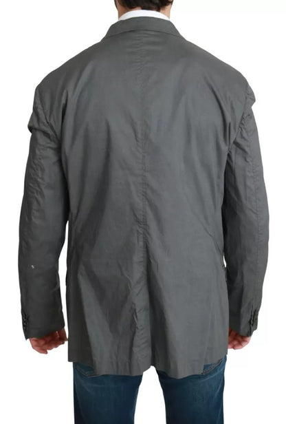 Dolce & Gabbana Blazer formel gris en coton à simple boutonnage
