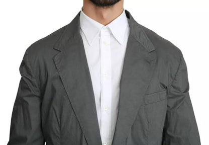 Dolce & Gabbana Blazer formel gris en coton à simple boutonnage