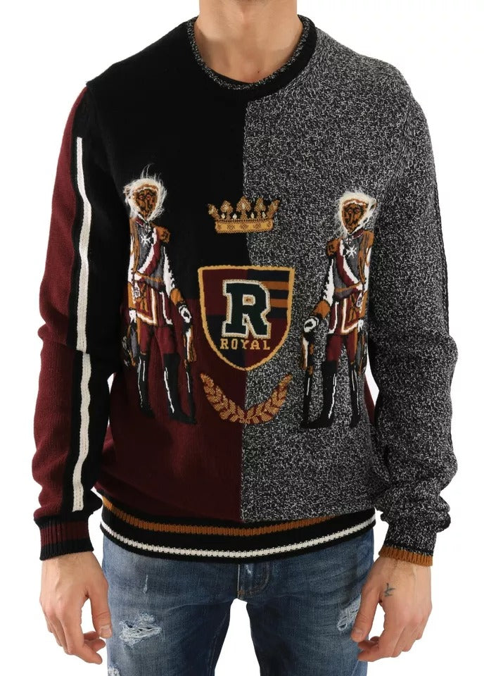 Pull en laine et cachemire multicolore à motif singe KING Knight de Dolce &amp; Gabbana