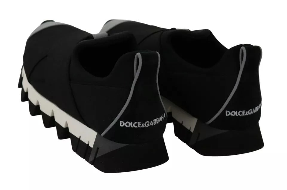 Dolce & Gabbana zwarte sneakers van stretch neopreen met haaiendetail