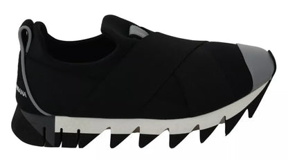 Dolce & Gabbana zwarte sneakers van stretch neopreen met haaiendetail