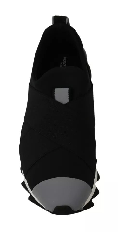 Dolce & Gabbana zwarte sneakers van stretch neopreen met haaiendetail