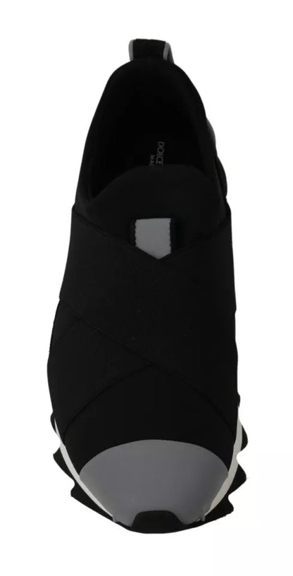 Dolce & Gabbana zwarte sneakers van stretch neopreen met haaiendetail