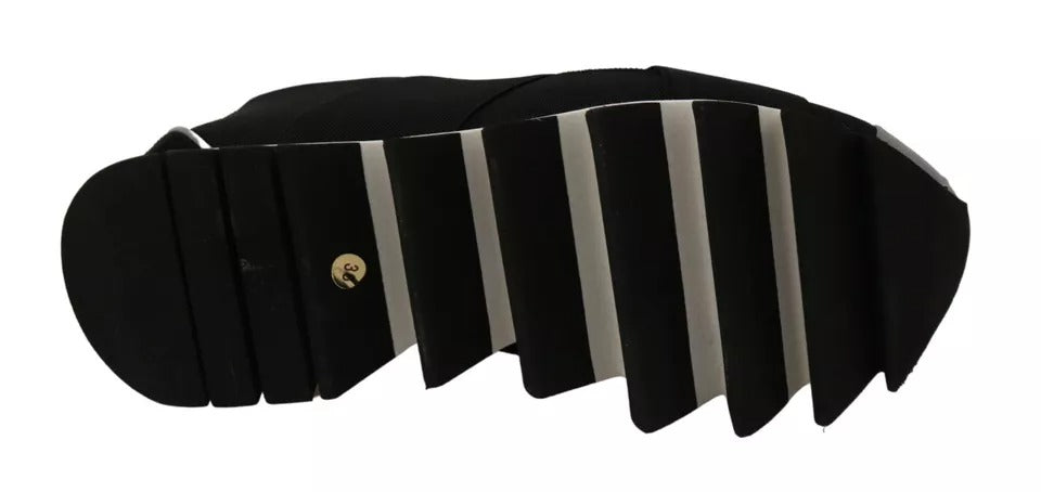 Dolce & Gabbana zwarte sneakers van stretch neopreen met haaiendetail