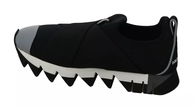 Dolce & Gabbana Black Shark Neoprene Stretch Sneakers