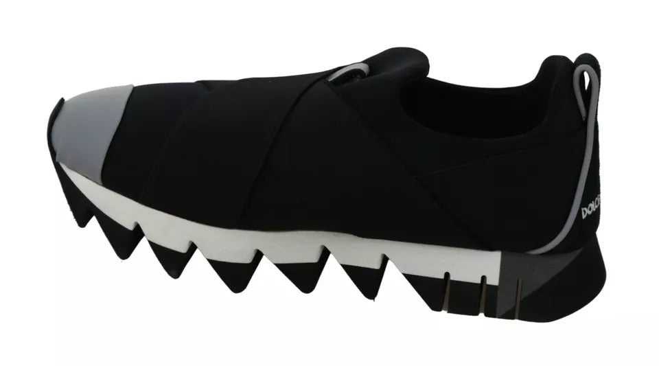 Dolce & Gabbana zwarte sneakers van stretch neopreen met haaiendetail