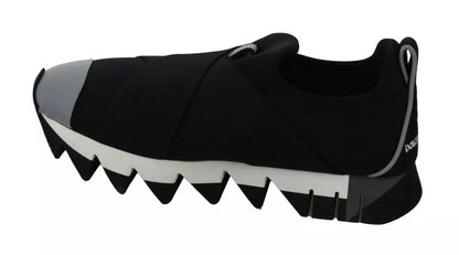 Dolce & Gabbana zwarte sneakers van stretch neopreen met haaiendetail