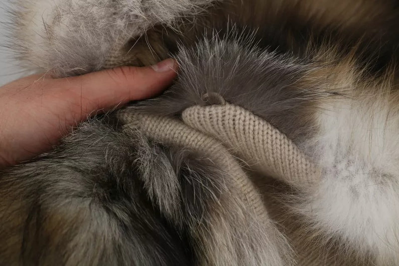 Dolce & Gabbana Brown Fox Tail Fur Shawl Neck Wrap Scarf