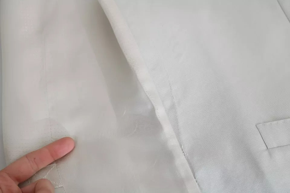 Dolce & Gabbana Off-White Wool Silk Formal Vest