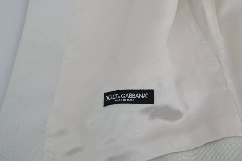 Dolce & Gabbana Off-White Wool Silk Formal Vest