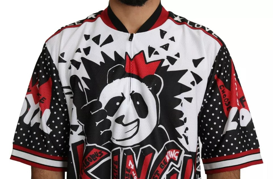 T-shirt blanc à motif panda roi en polyester de Dolce &amp; Gabbana
