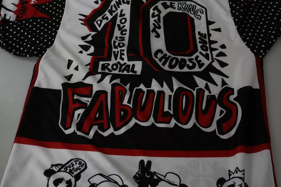 T-shirt blanc à motif panda roi en polyester de Dolce &amp; Gabbana