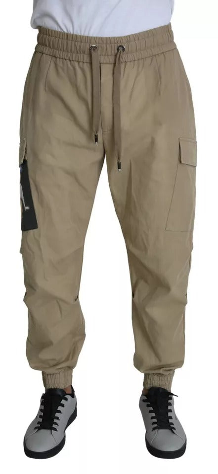 Dolce & Gabbana beige cargo broek met pin-up print