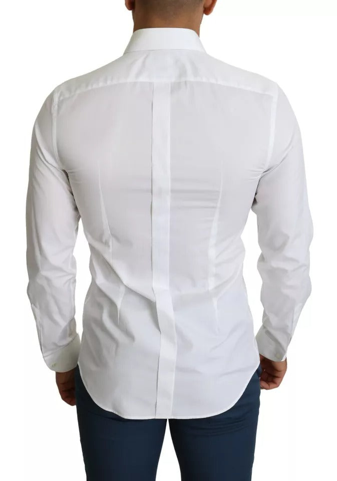 Robe de smoking blanche formelle Dolce &amp; Gabbana, chemise dorée.