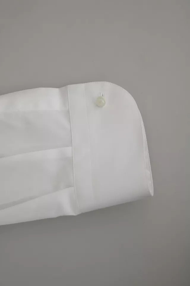Robe de smoking blanche formelle Dolce &amp; Gabbana, chemise dorée.