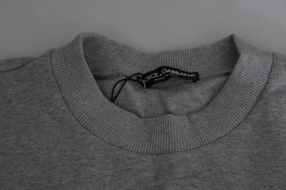 Pull en coton gris à imprimé "Roi Couronné" de Dolce & Gabbana