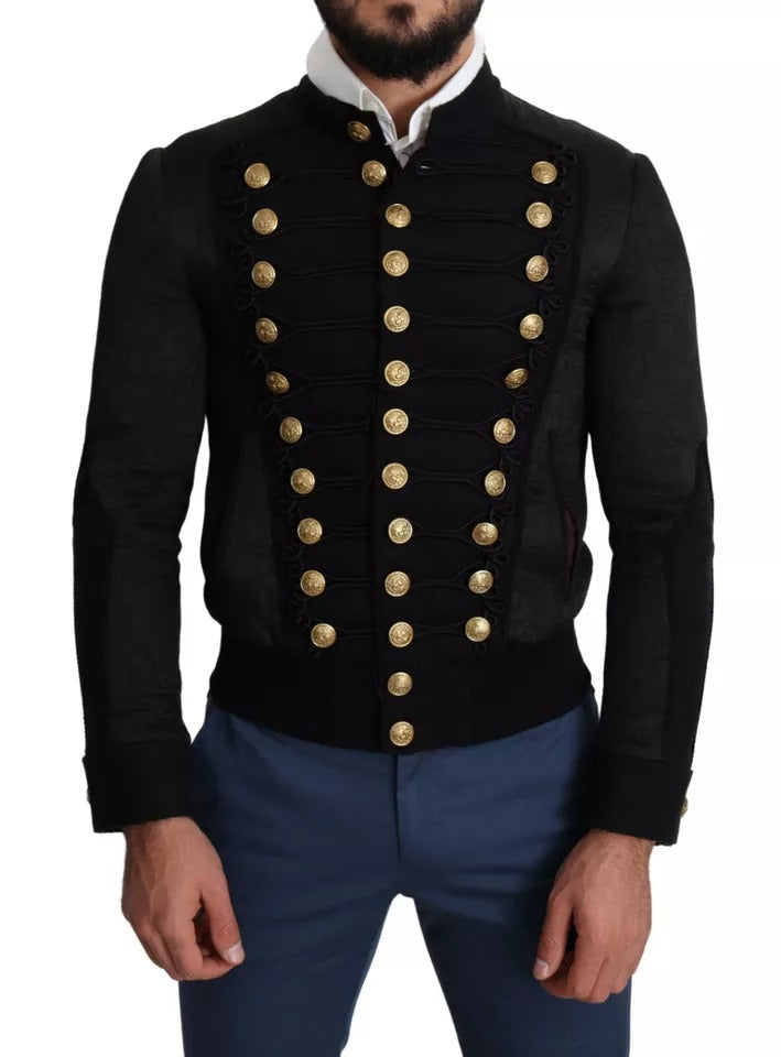 Dolce & Gabbana zwart, met knopen versierd, militair jack