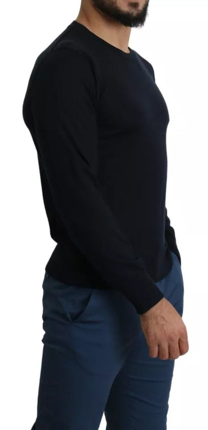 Pull en cachemire noir à col rond Dolce & Gabbana