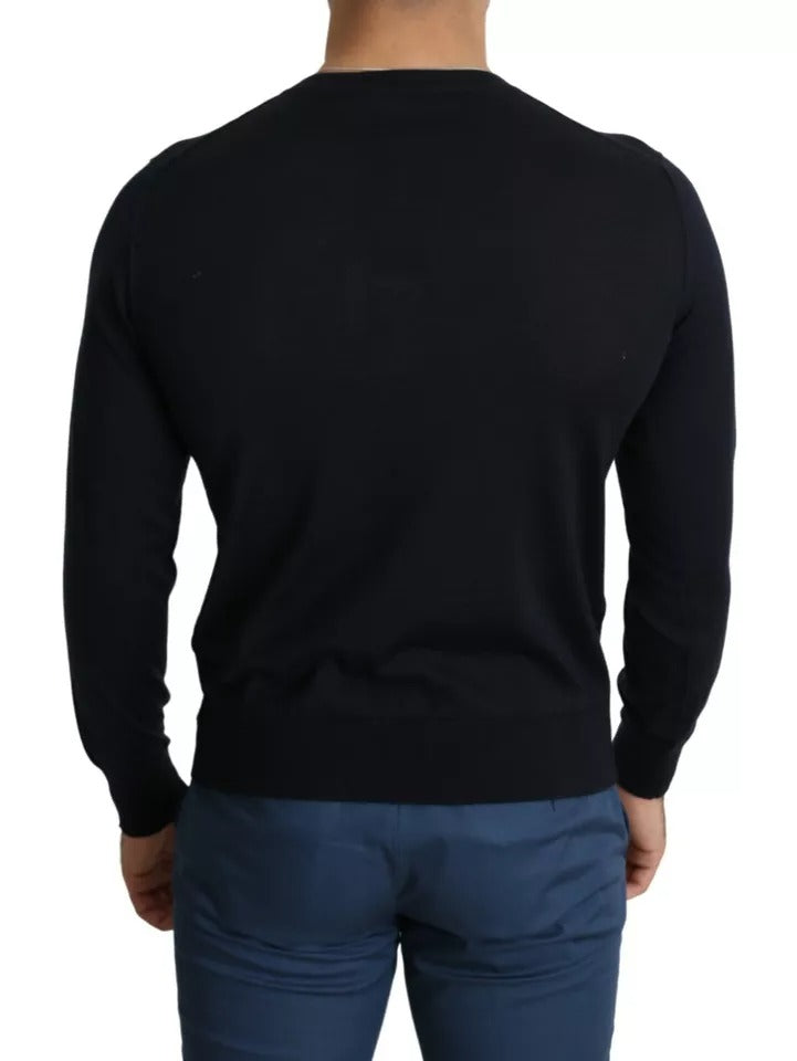 Pull en cachemire noir à col rond Dolce &amp; Gabbana
