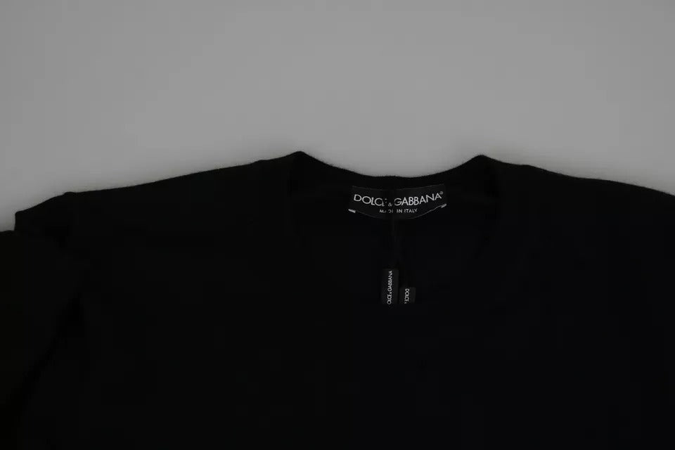 Pull en cachemire noir à col rond Dolce & Gabbana