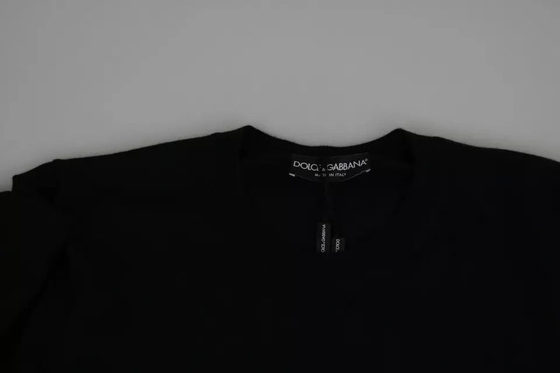 Pull en cachemire noir à col rond Dolce &amp; Gabbana