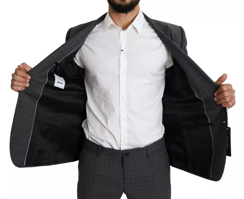 Dolce & Gabbana Gray Wool Men Formal 2 Piece MARTINI Suit
