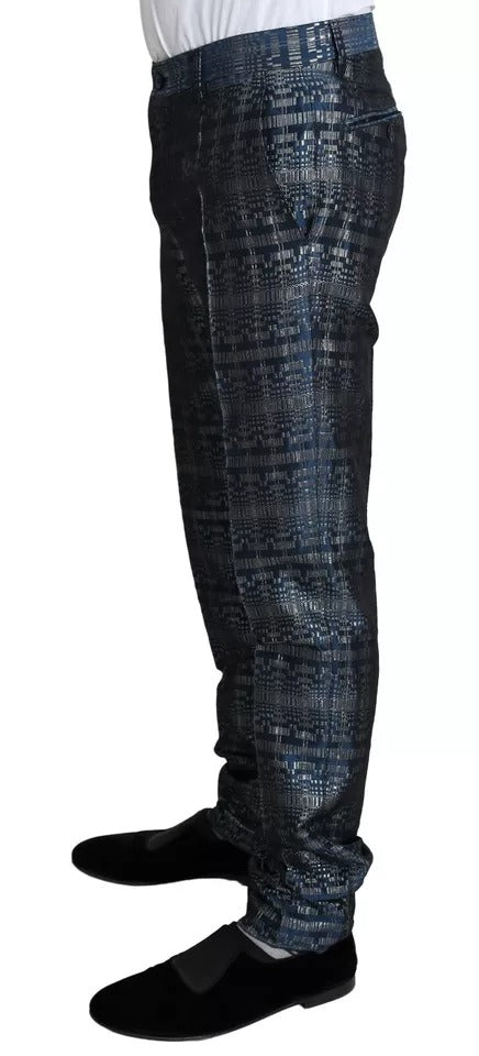 Costume 2 pièces slim doré bleu argenté brillant Dolce & Gabbana