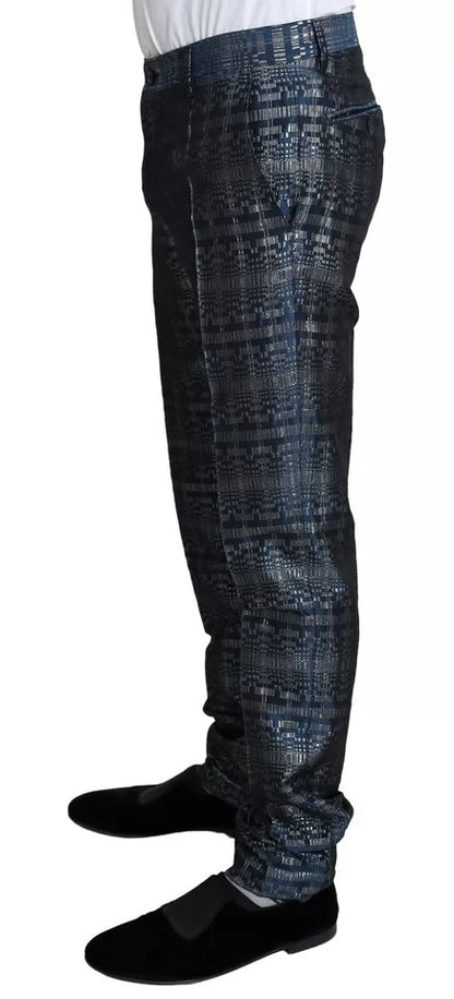 Costume 2 pièces slim doré bleu argenté brillant Dolce & Gabbana