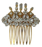 Dolce & Gabbana Gold Brass Clear Crystal Hair Stick Accessory Comb