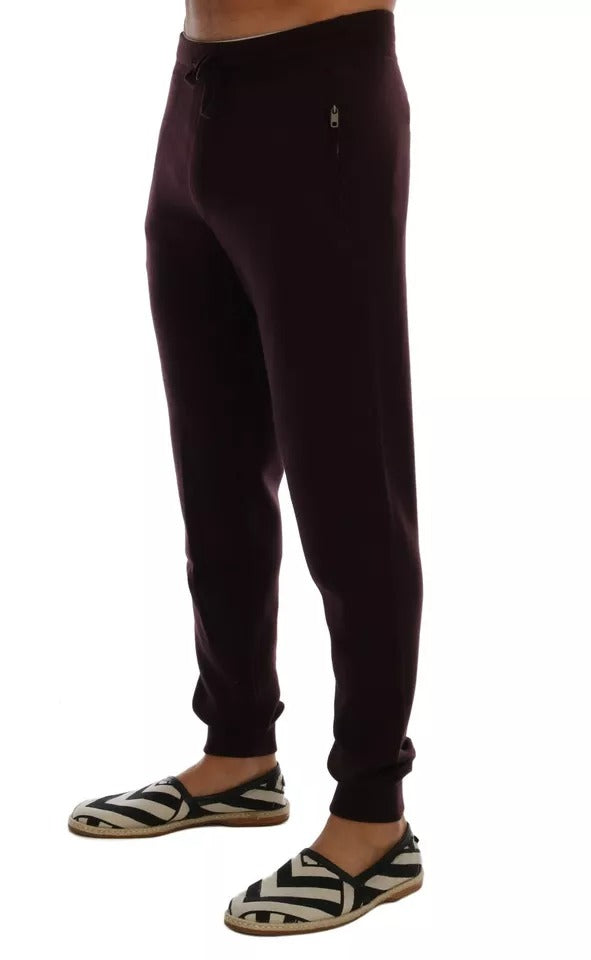 Pantalon de sport de sport violet en cachemire Dolce &amp; Gabbana