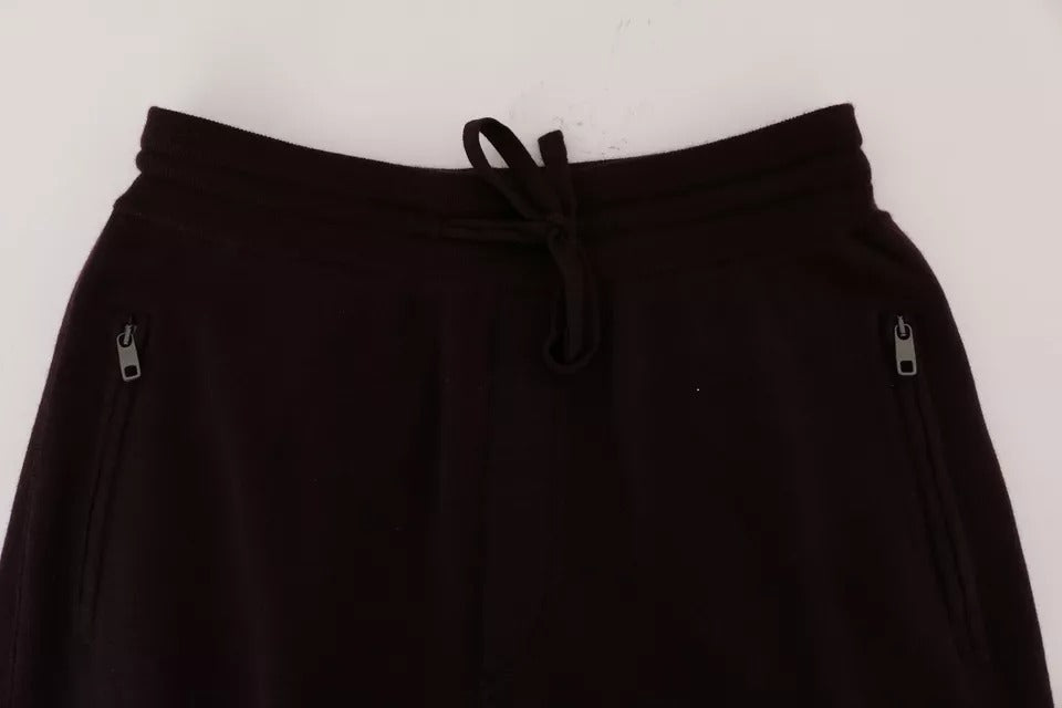 Pantalon de sport de sport violet en cachemire Dolce &amp; Gabbana