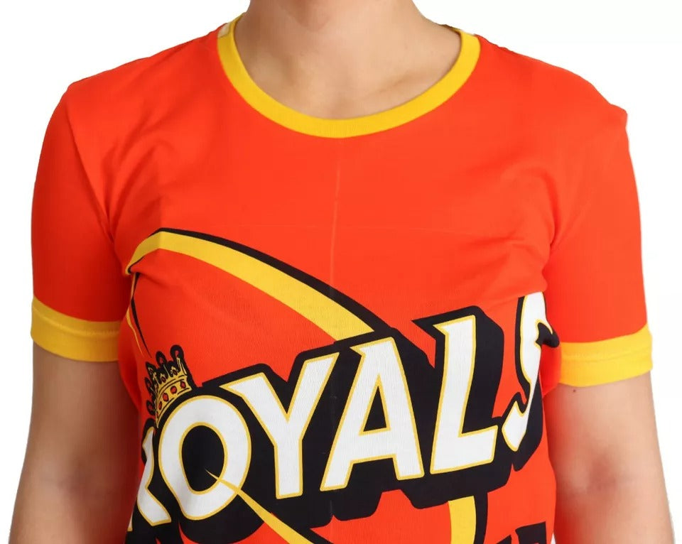 T-shirt à col rond imprimé Royals orange Dolce & Gabbana