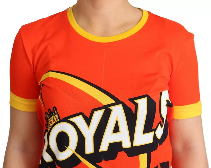 T-shirt à col rond imprimé Royals orange Dolce & Gabbana