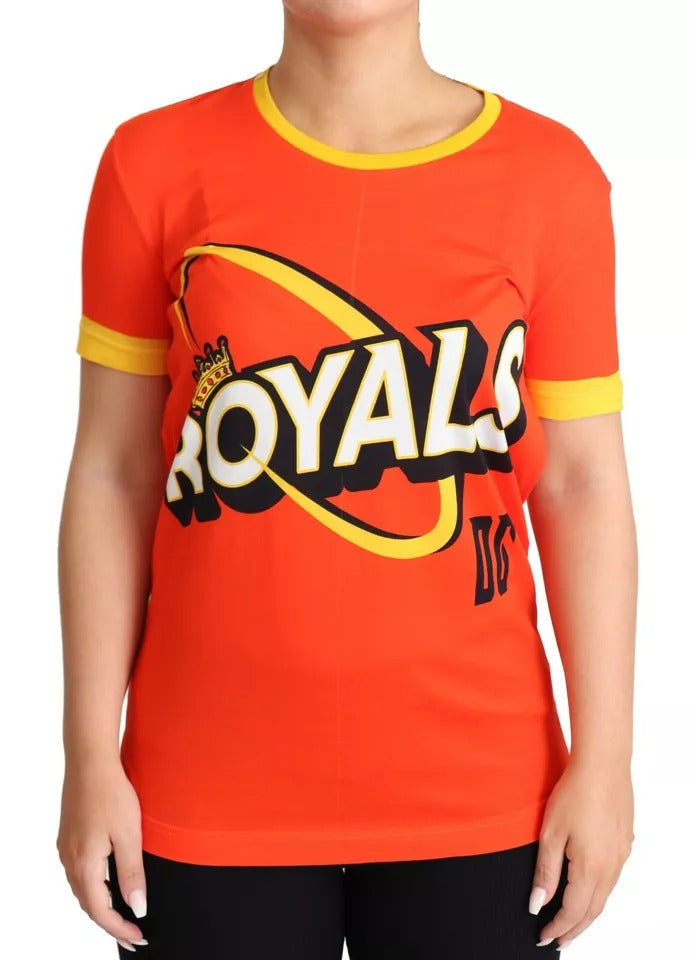 T-shirt à col rond imprimé Royals orange Dolce & Gabbana