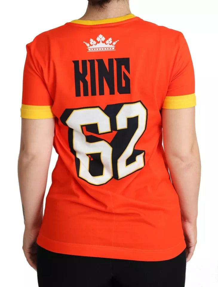 T-shirt à col rond imprimé Royals orange Dolce & Gabbana
