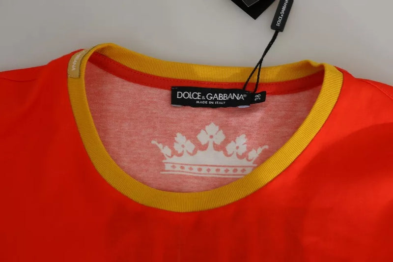 T-shirt à col rond imprimé Royals orange Dolce & Gabbana