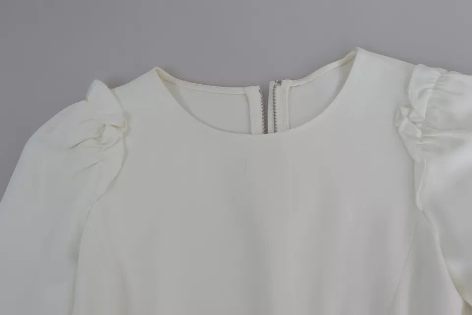 Dolce & Gabbana Blouse Femme Blanche en Viscose Élastique