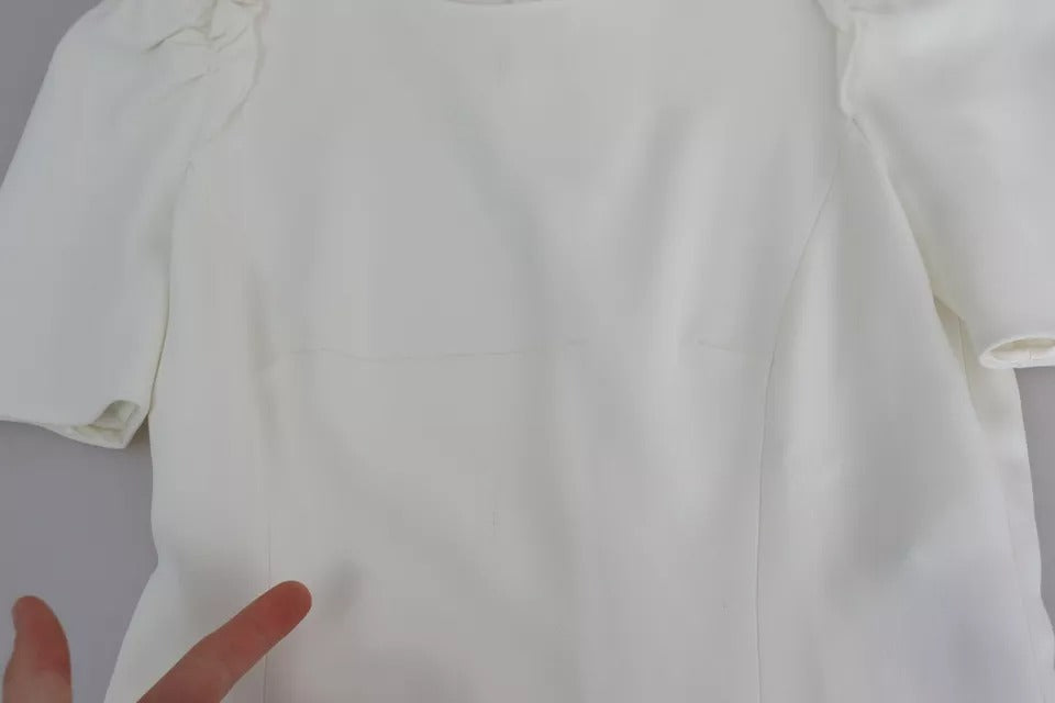 Dolce & Gabbana Blouse Femme Blanche en Viscose Élastique