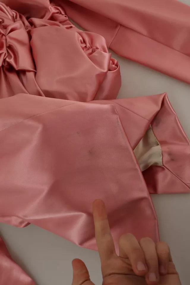 Robe Midi Bodycon à Manches Longues Dolce & Gabbana en Rose