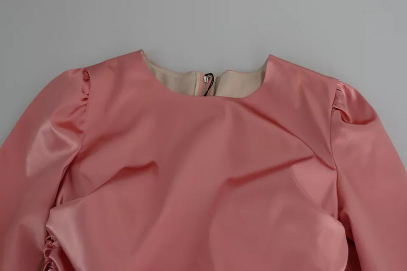 Robe Midi Bodycon à Manches Longues Dolce & Gabbana en Rose