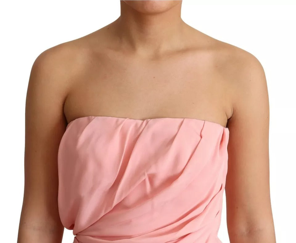 Robe Midi Sans Manches Dolce & Gabbana en Soie Rose