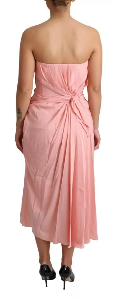 Robe Midi Sans Manches Dolce & Gabbana en Soie Rose