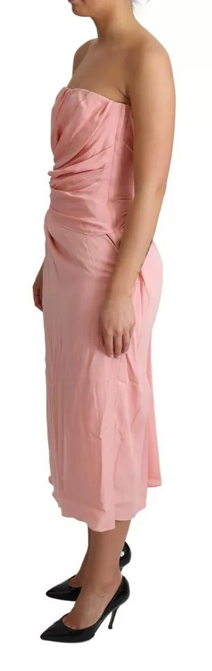 Robe Midi Sans Manches Dolce & Gabbana en Soie Rose