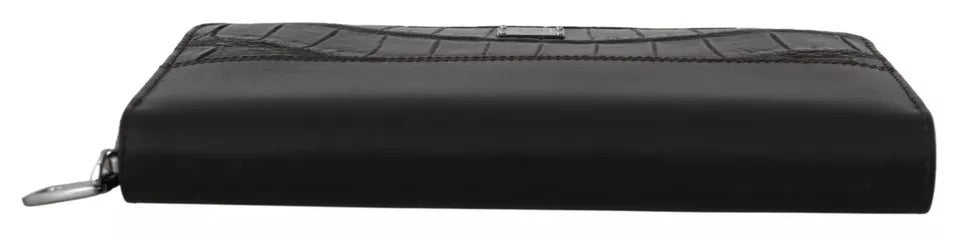 Dolce & Gabbana Bruine Exotische Leren Continentale Clutch Portemonnee met Ritssluiting