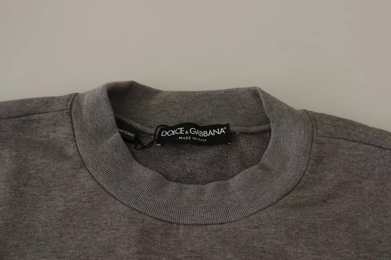 Dolce &amp; Gabbana grijze katoenen pullover met koningenkroon-print
